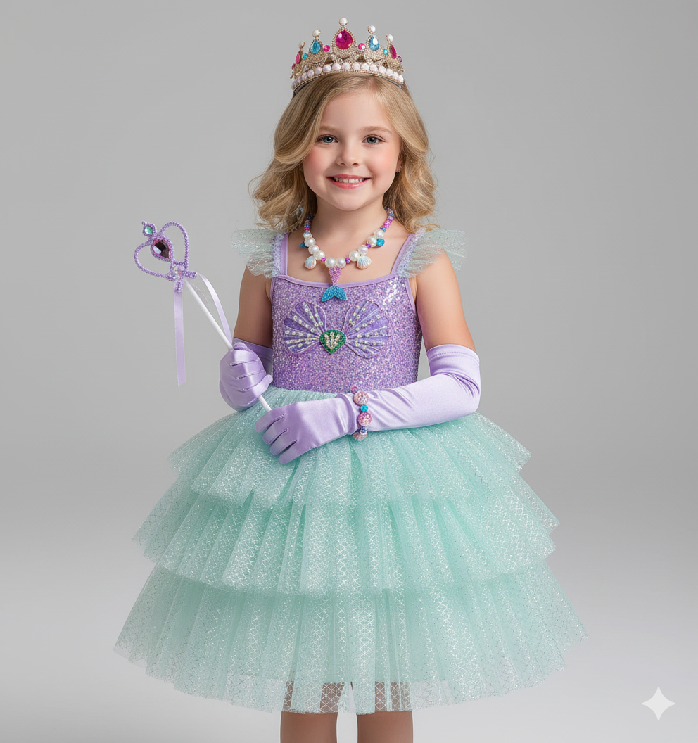 Mermaid Princess Sequin Dress for Girls