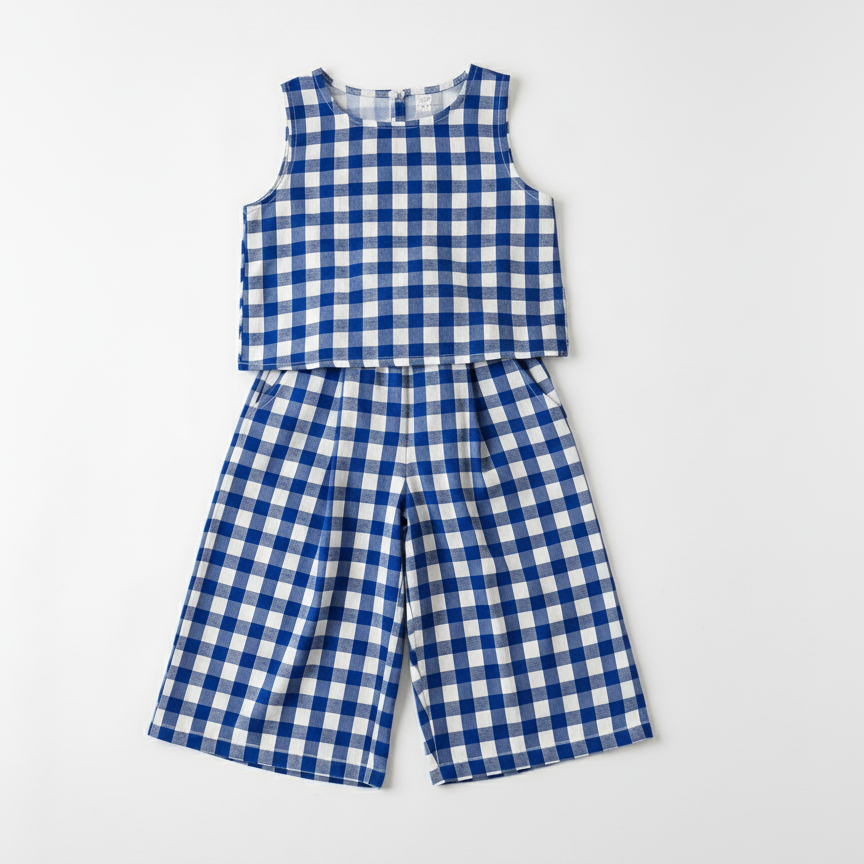 Breezy Gingham Top & Wide-Leg Pants