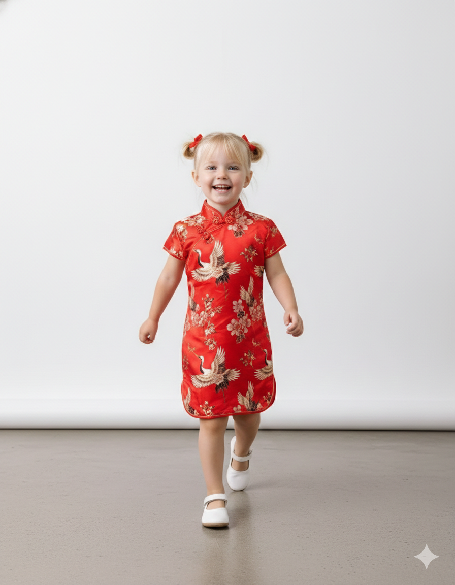 Girls' Traditional Chinese Cheongsam Summer Dress