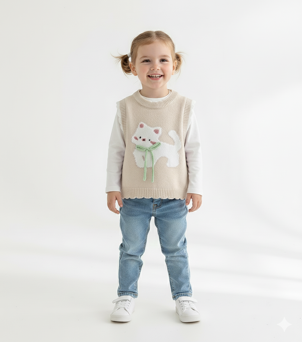 Kitty Cuddle Knit Vest