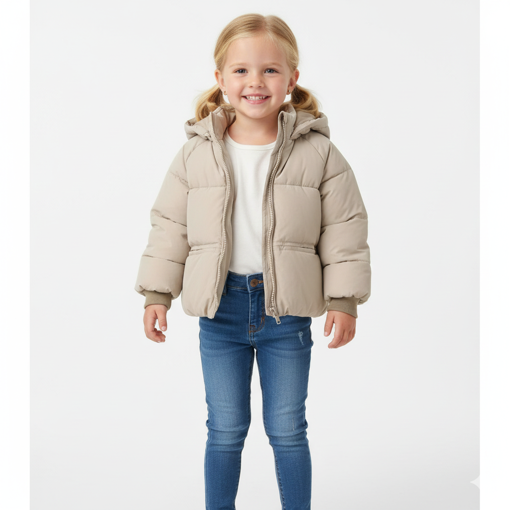 Solid Color Parka Jacket