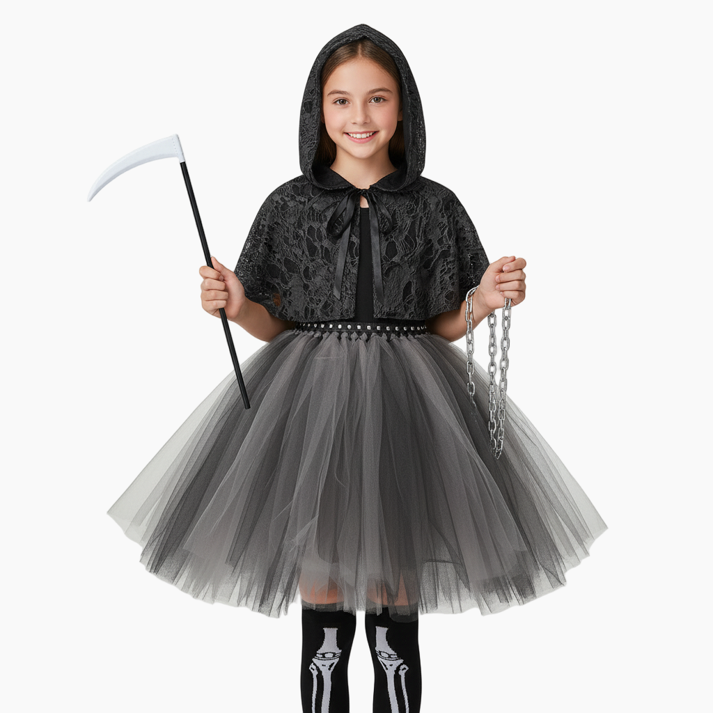 Girl's Gothic Reaper Deluxe Costume Set