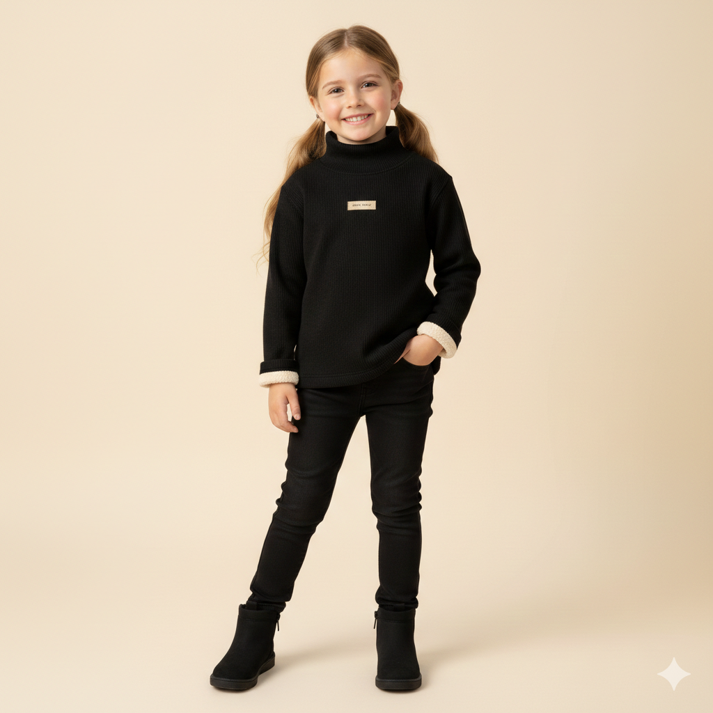 Unisex Mock Neck Long-Sleeve Pullover