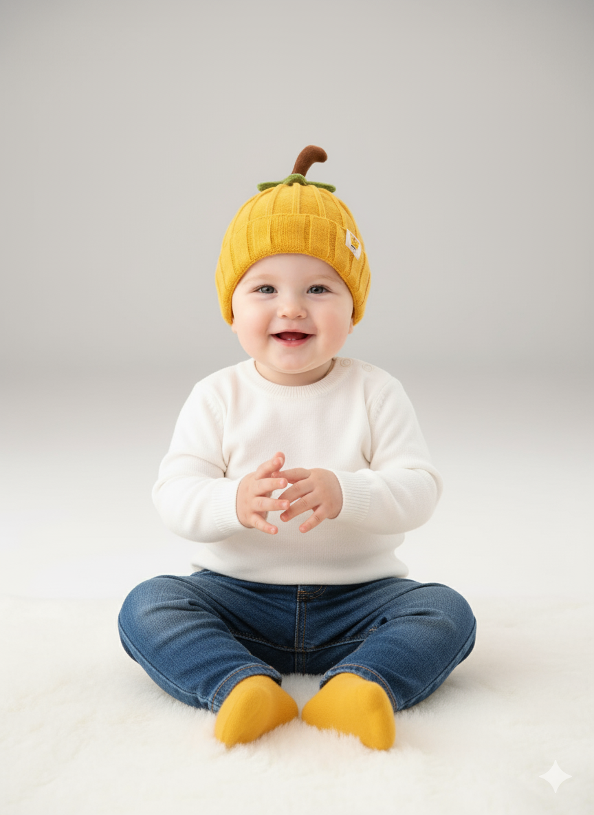 The Little Sprout Ribbed Knit Baby Beanie
