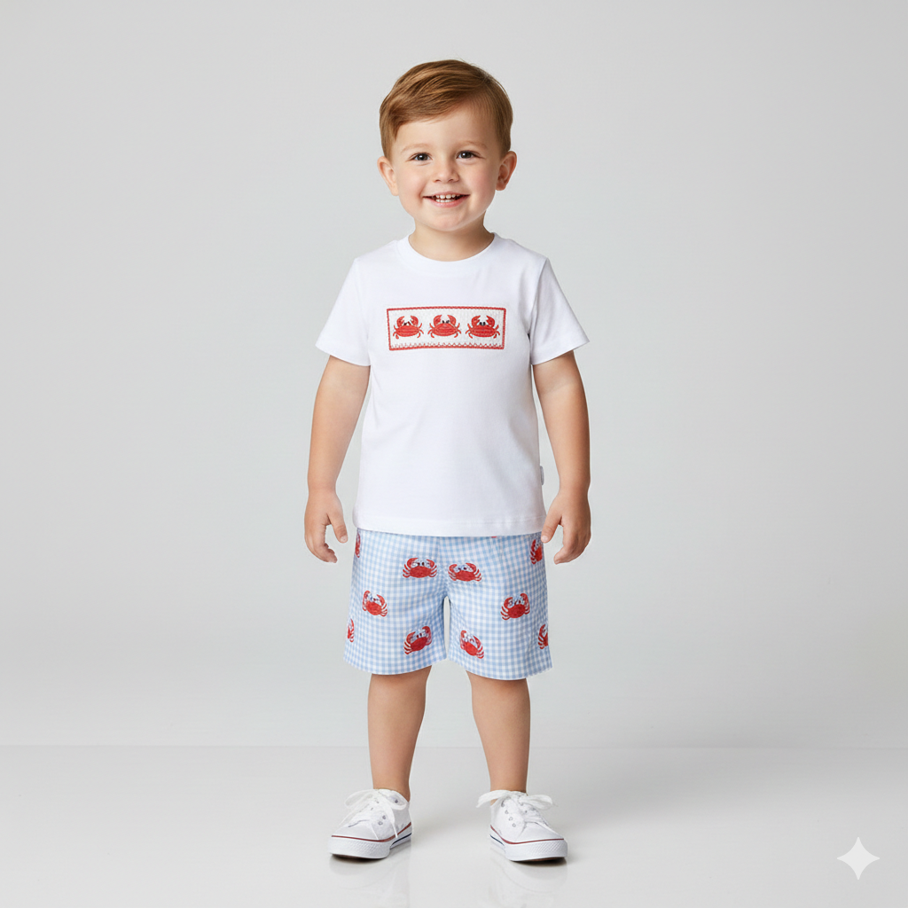 Crab & Crawfish Print Shorts Set