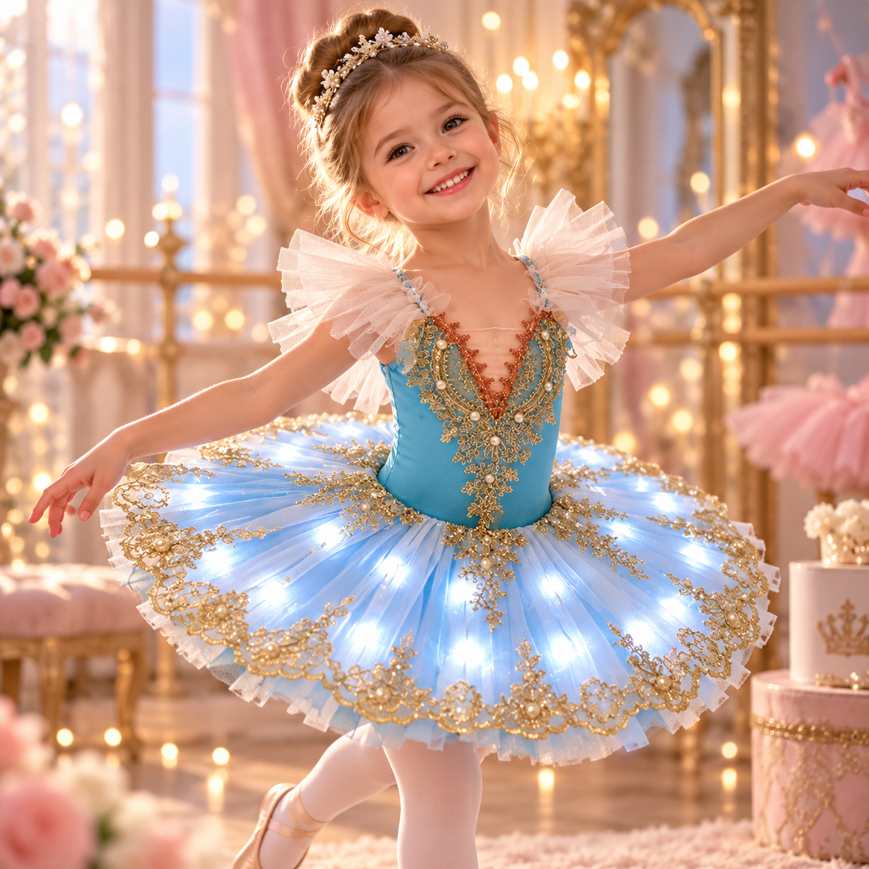 Girls' LED Light-Up Ballet Tutu Dress