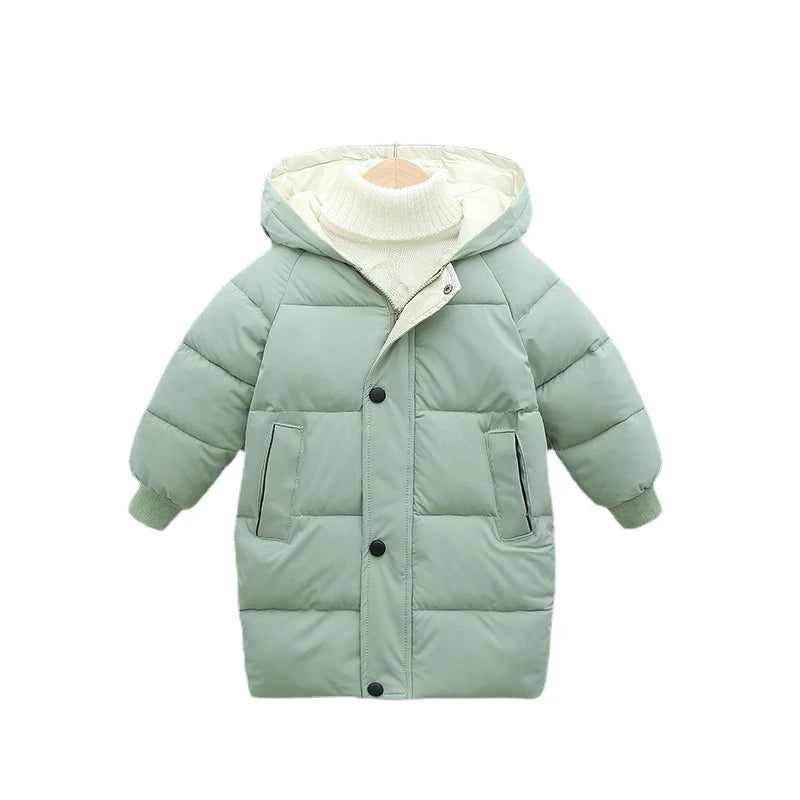 Unisex Hooded Longline Puffer Parka for Kids & Teens
