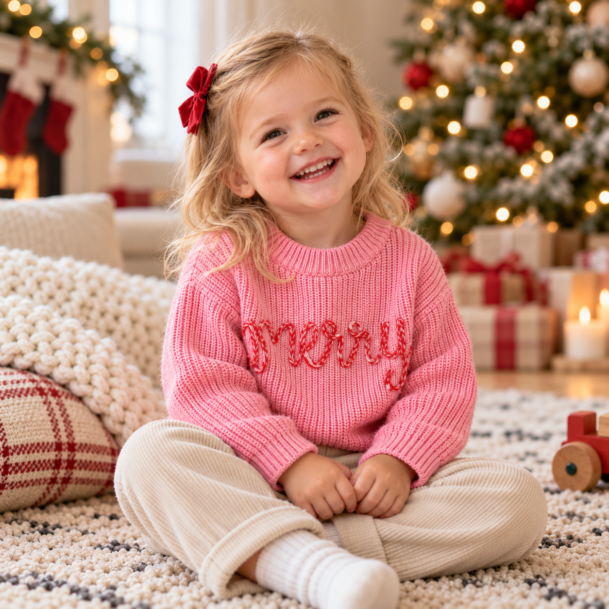 Baby & Toddler Christmas Embroidered Knit Sweater