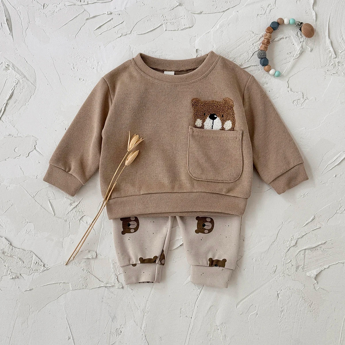 Peek-a-Boo Bear Pocket Sweatshirt & Pants Set