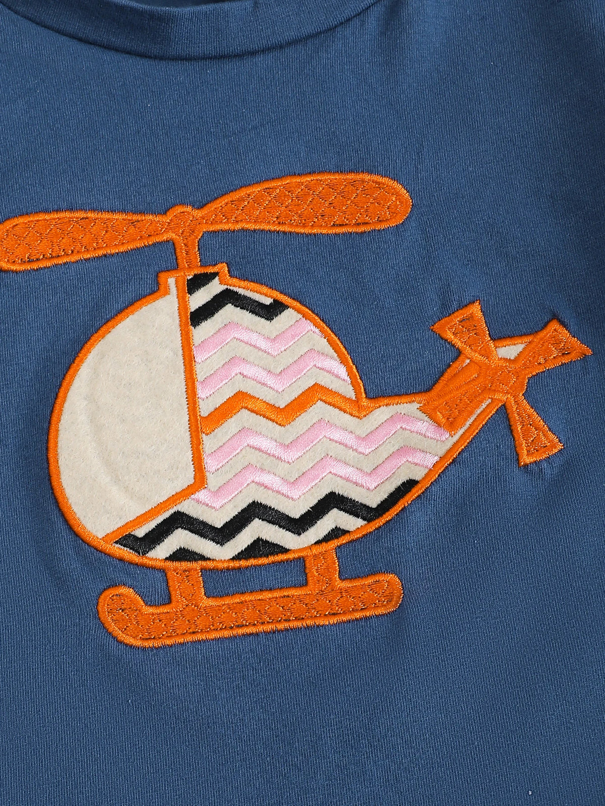 Helicopter Appliqué T-Shirt & Gingham Shorts Set