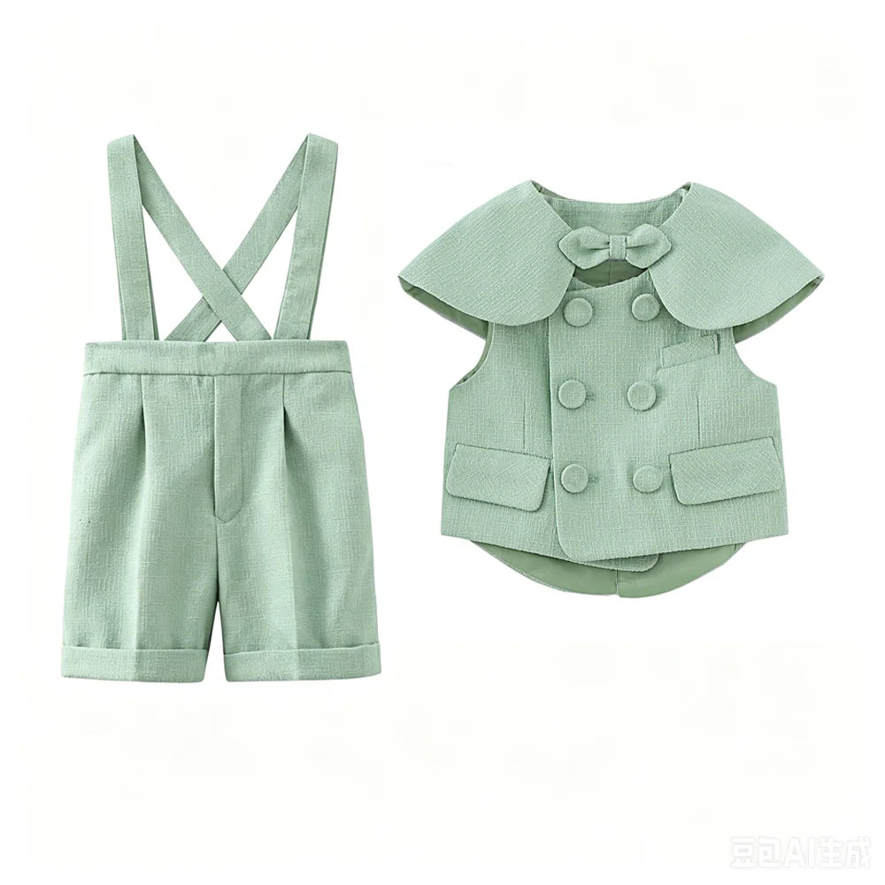 Toddler Boys’ Light Green Gentleman Outfit