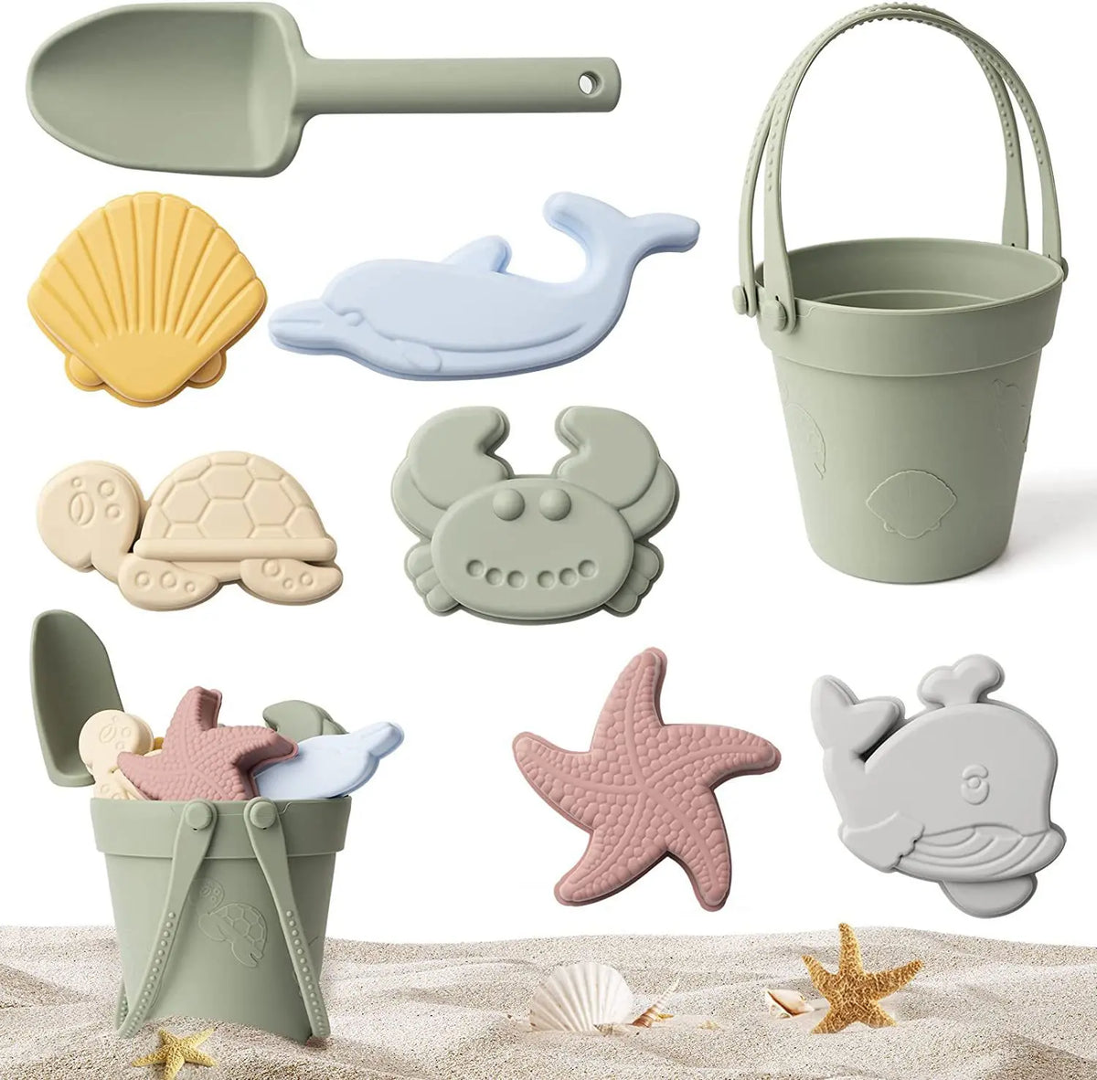 Modern Silicone Beach Bucket & Sand Toy Set