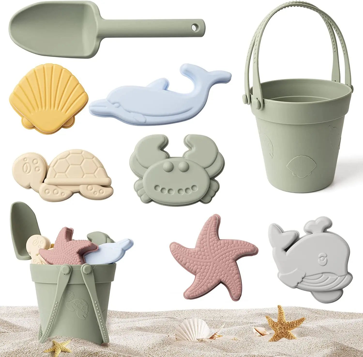 Modern Silicone Beach Bucket & Sand Toy Set