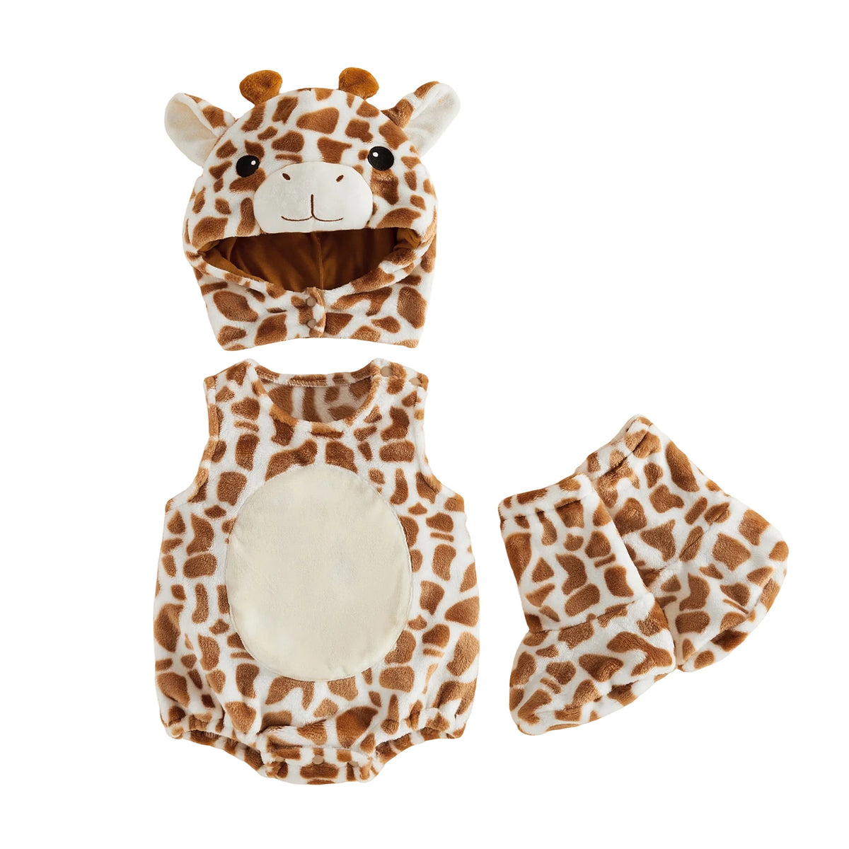Baby 3-Piece Costume Romper Set with Hood & Socks