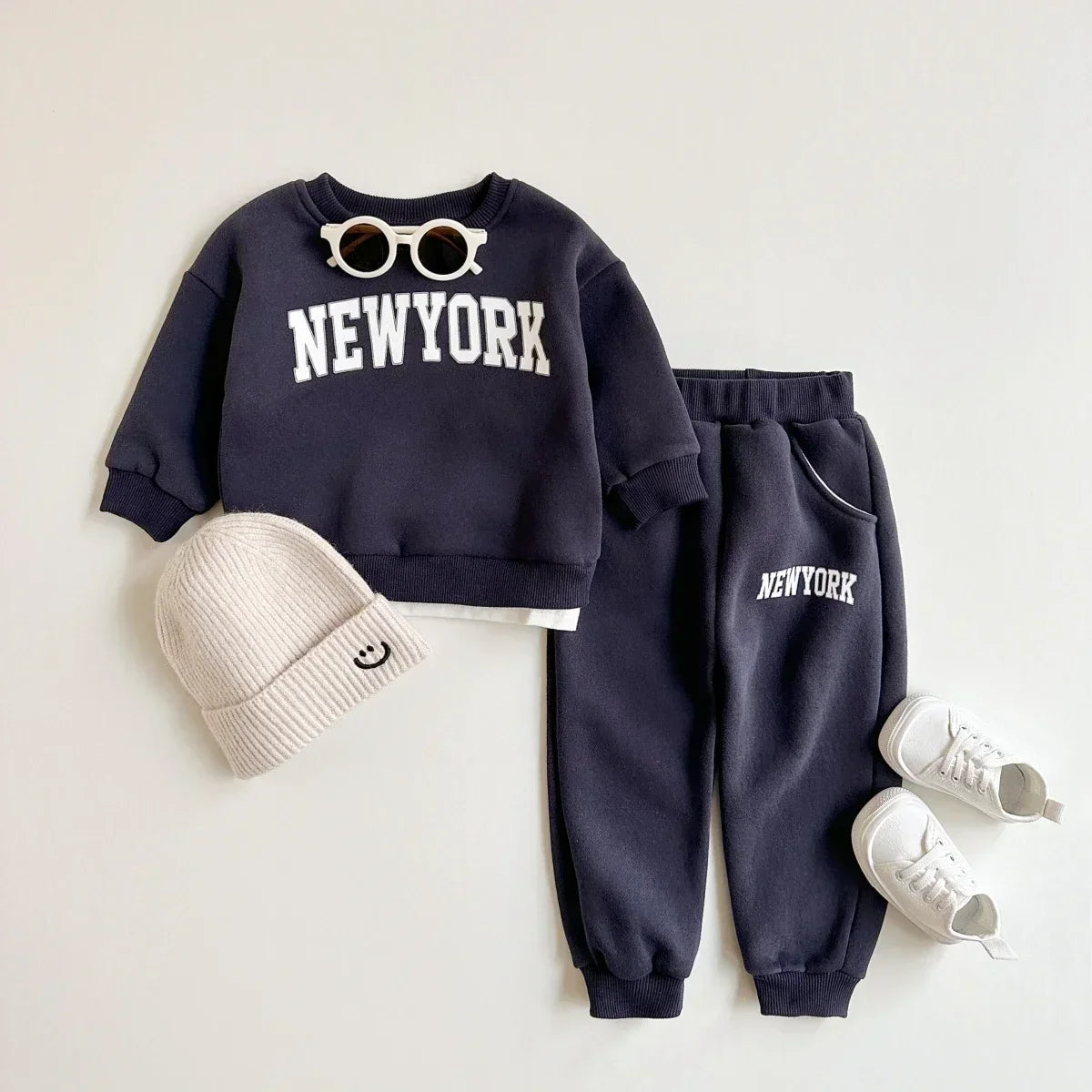 Baby Unisex New York Print Sweatshirt & Jogger Pants 2-Piece Set