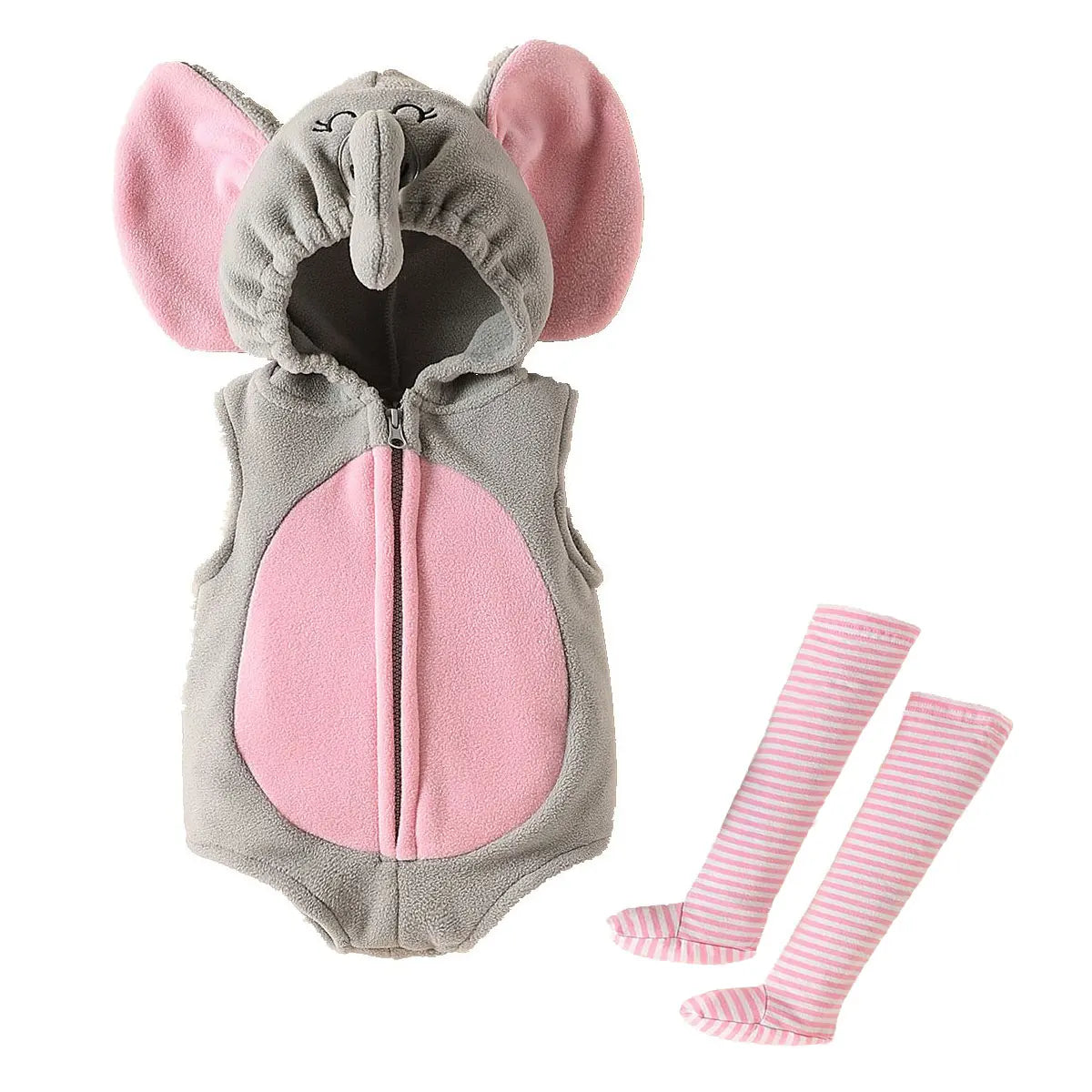 Baby Elephant Mouse Romper Costume with Pink Stockings