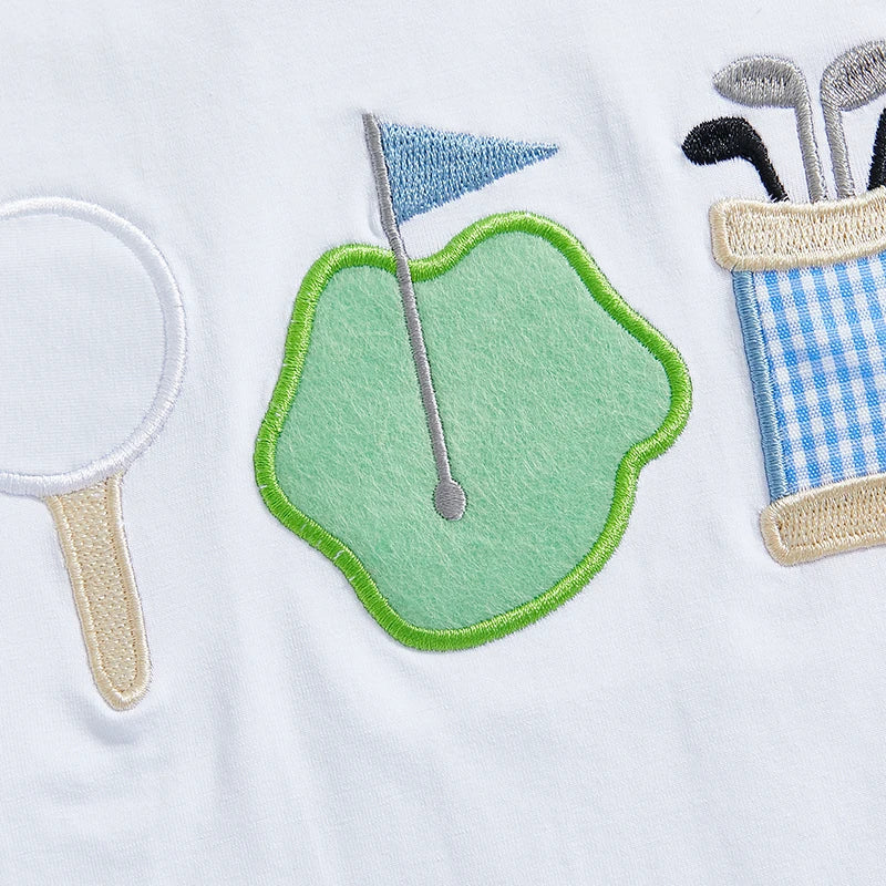 Baby Boy Golf Shirt and Plaid Shorts Set