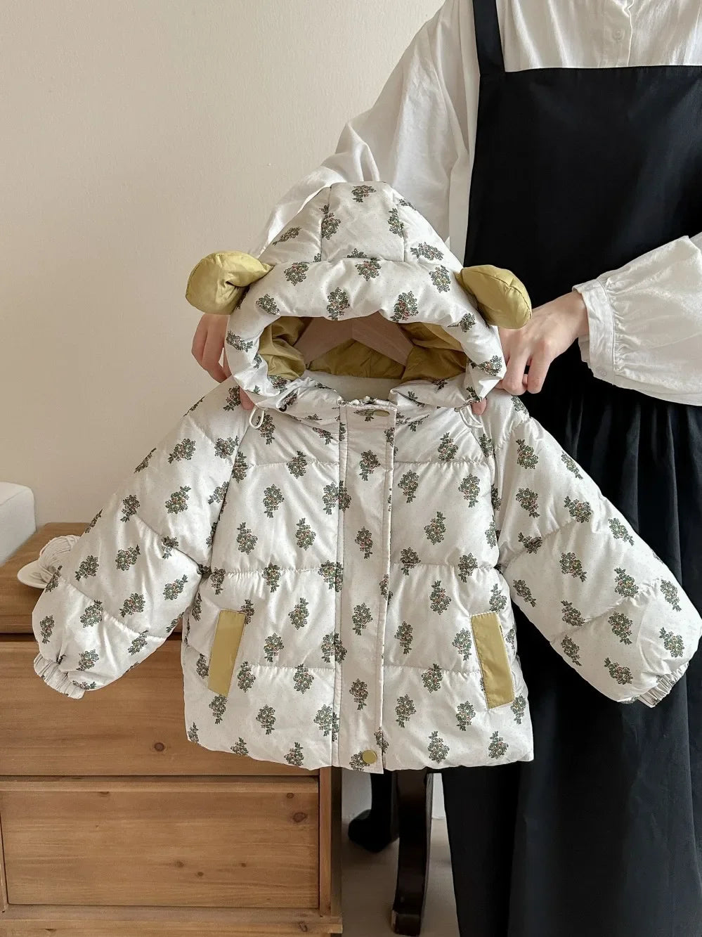 Kids' Velvet-Lined Thickened Cotton Coat
