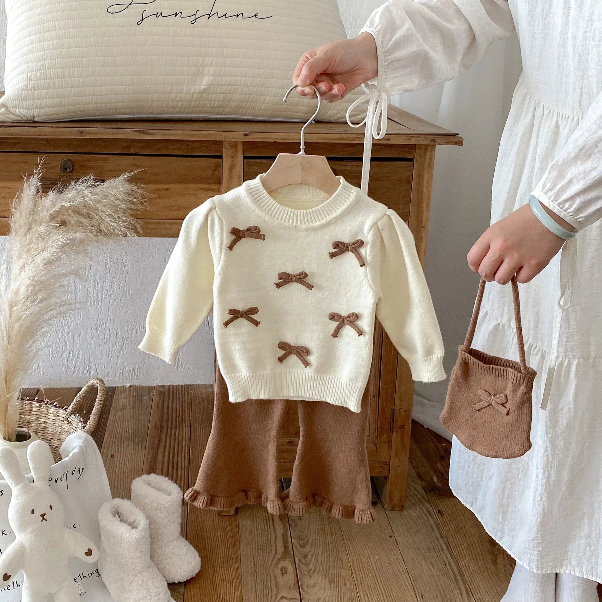 3 Piece Baby Girl Knitted Outfit