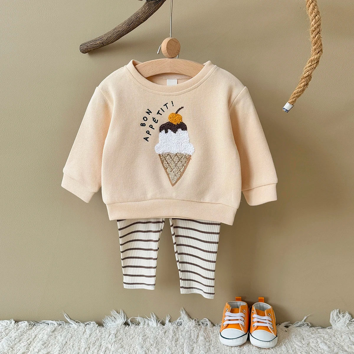 Baby & Toddler Ice Cream Top & Striped Pants Set