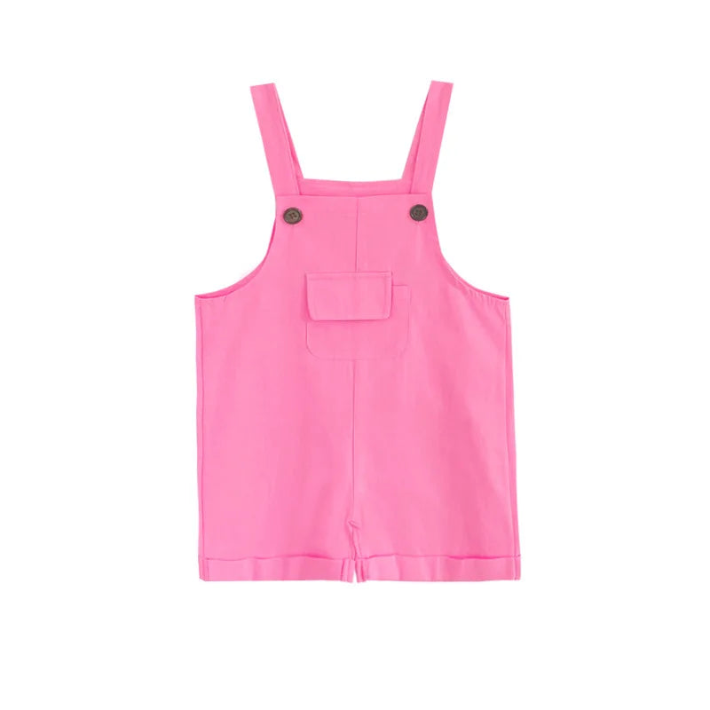 Kids Colorful Candy Color Overalls Shorts