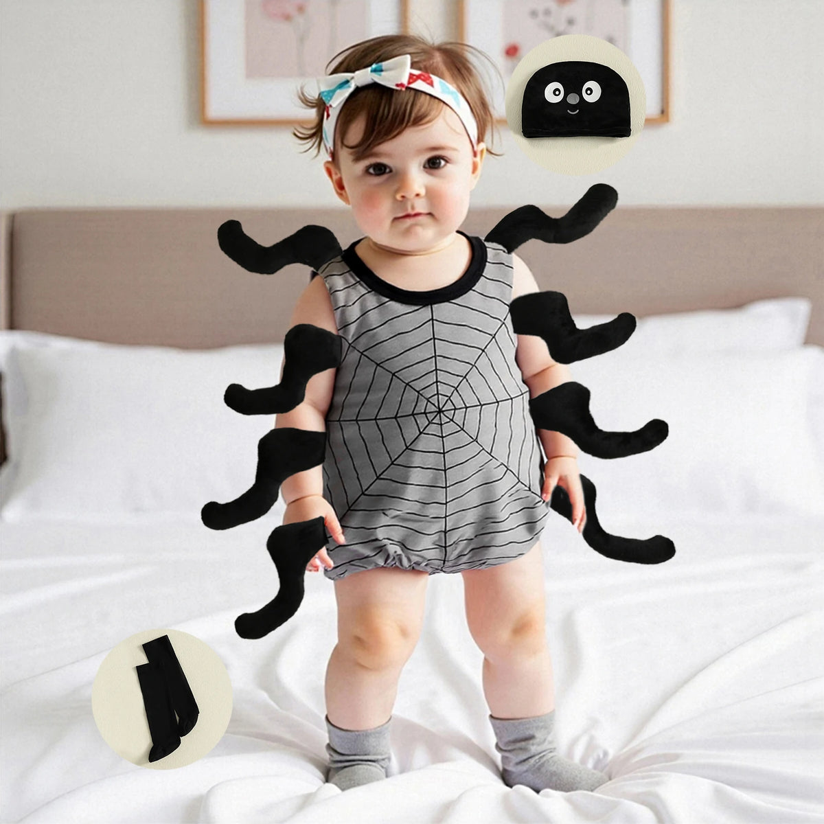 Baby Boy Halloween Spider Costume Set