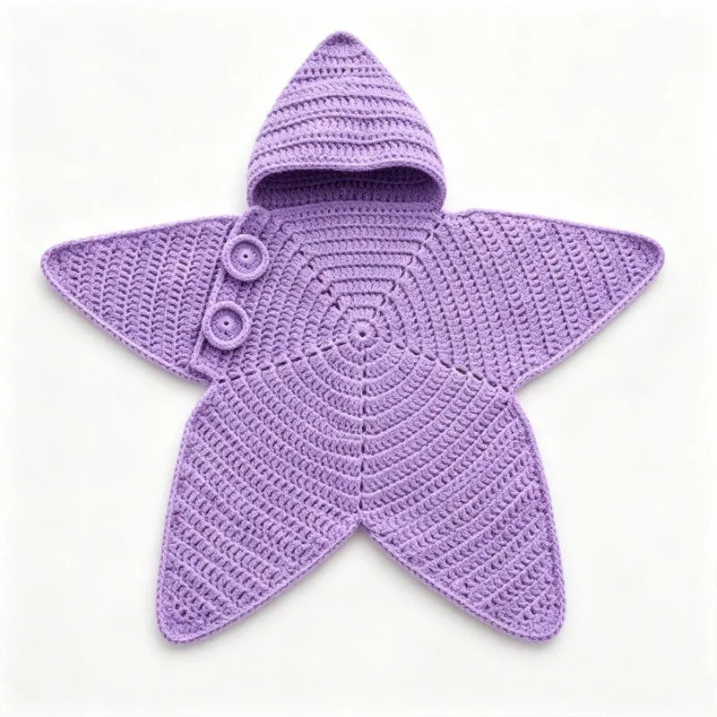 Hand Knitted Starfish Baby Romper- Cute Cartoon One-Piece Jumpsuit