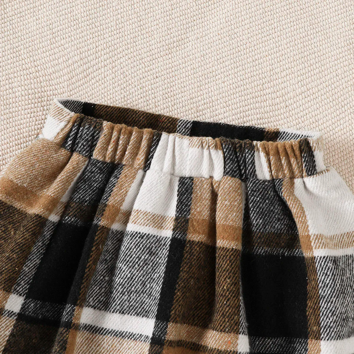 Girls' 3-Piece College Style Set: Top, Checkered Skirt & Bag (4-7T)