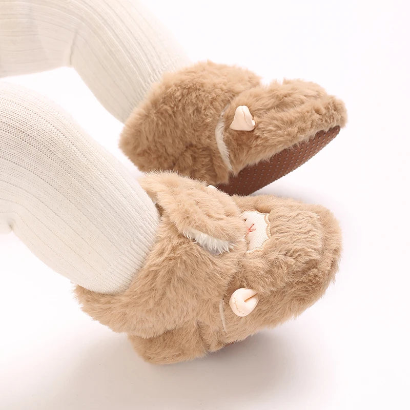 Baby Plush Winter Booties with Soft Soles