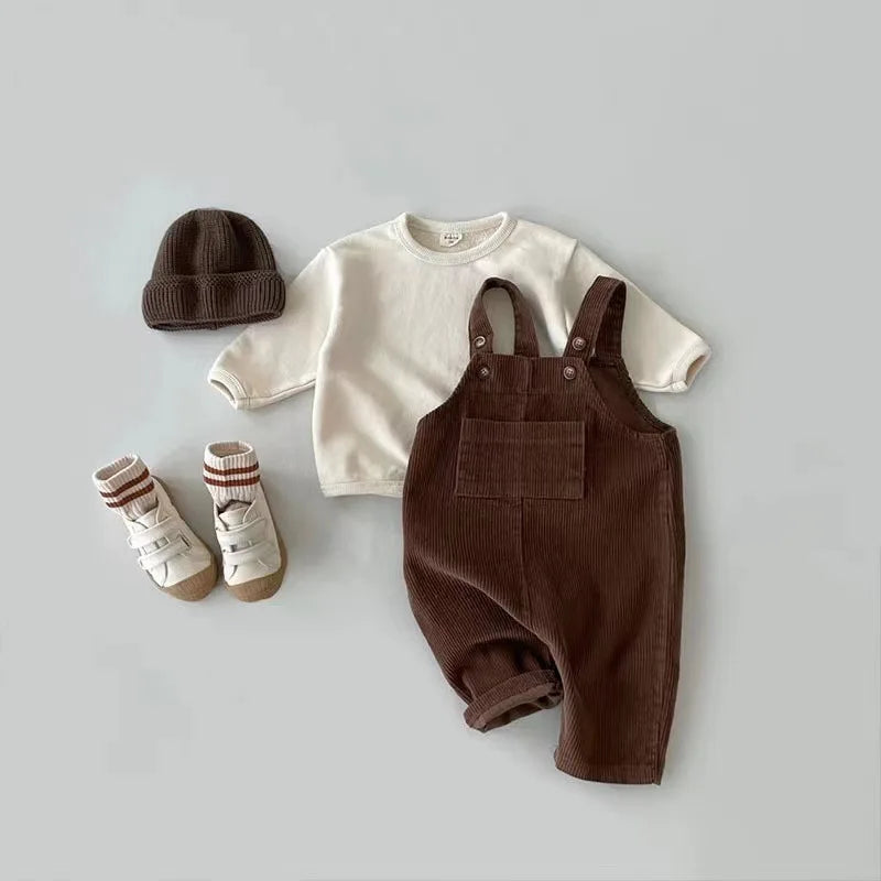 Toddler Corduroy Suspender Romper