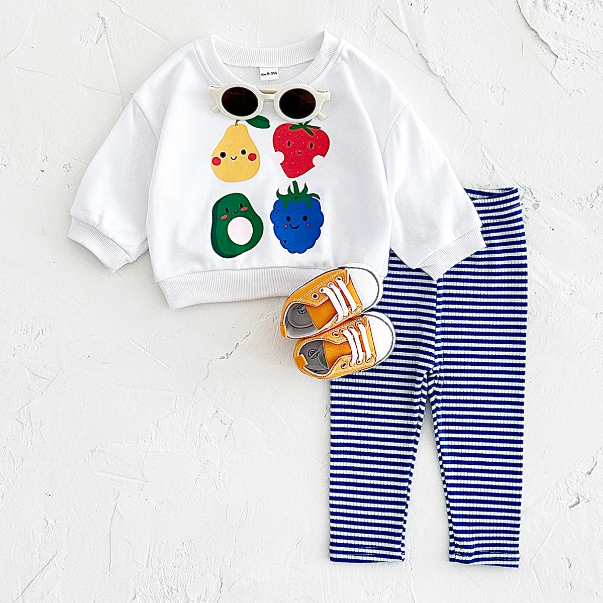 Cute Cartoon Fruit Print Baby Outfit