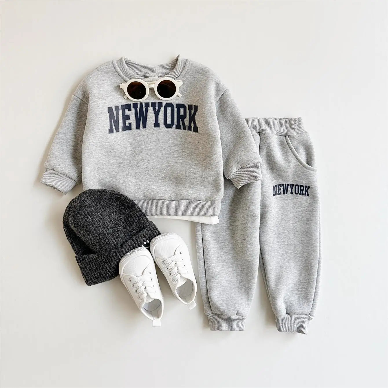 Baby Unisex New York Print Sweatshirt & Jogger Pants 2-Piece Set