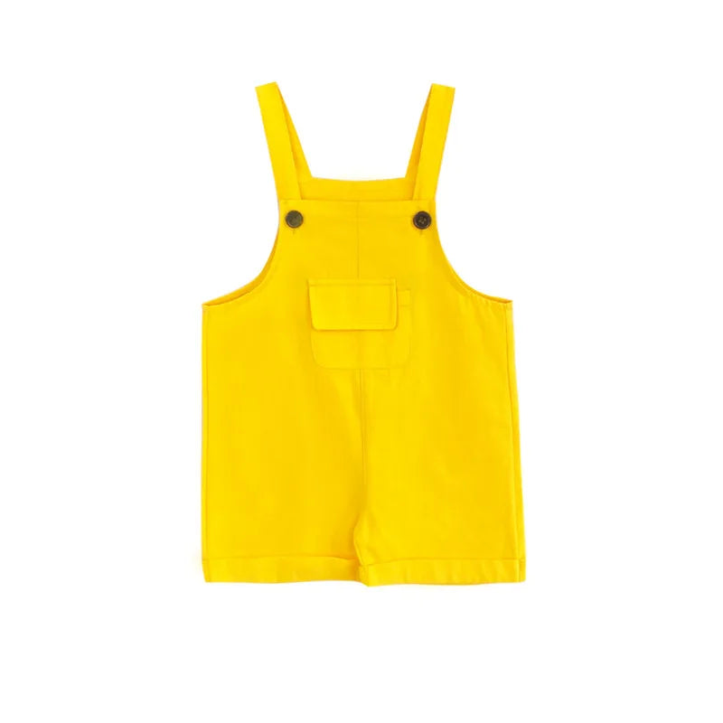 Kids Colorful Candy Color Overalls Shorts