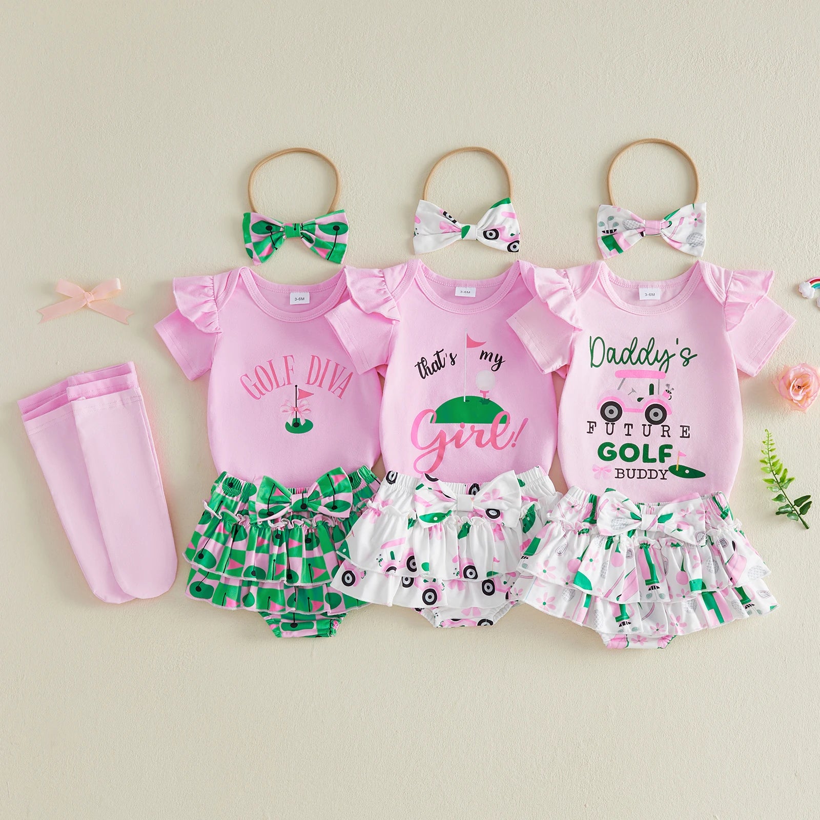 4-Piece Summer Golf Romper & Shorts Outfit