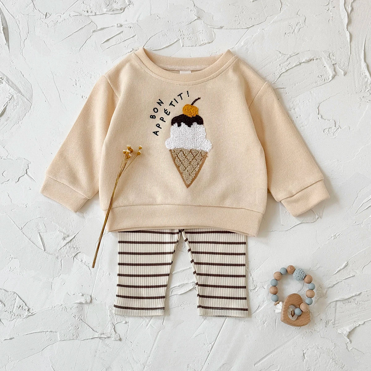 Baby & Toddler Ice Cream Top & Striped Pants Set