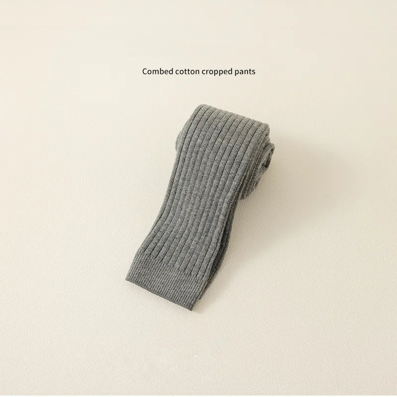 Solid Color Knit Stretch Tights