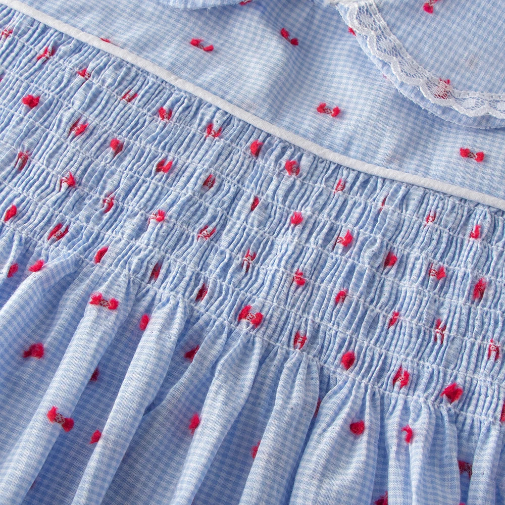 Girls' Smocked Dress with Peter Pan Collar