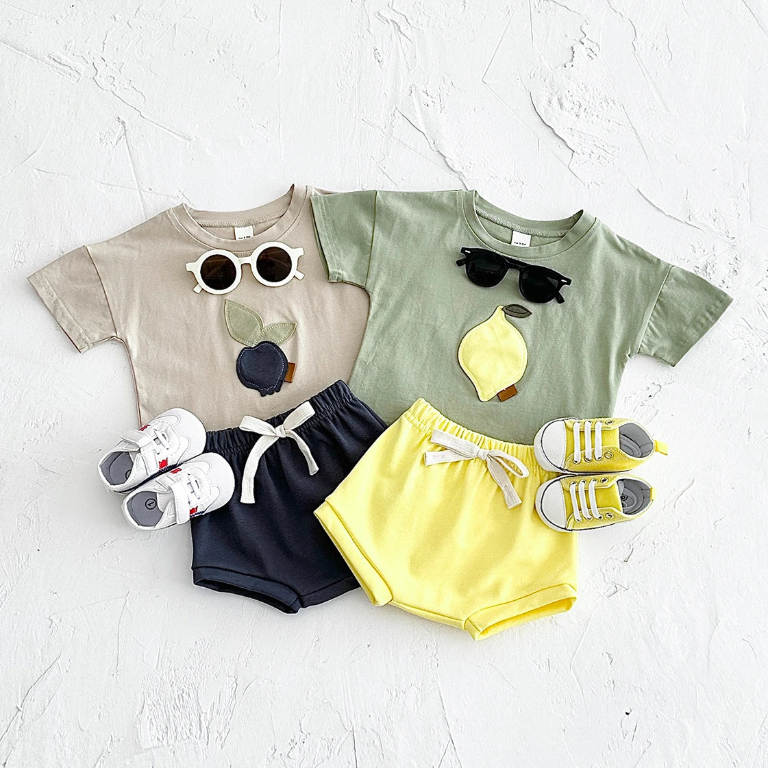 Fruit Print T-shirt and Shorts Set
