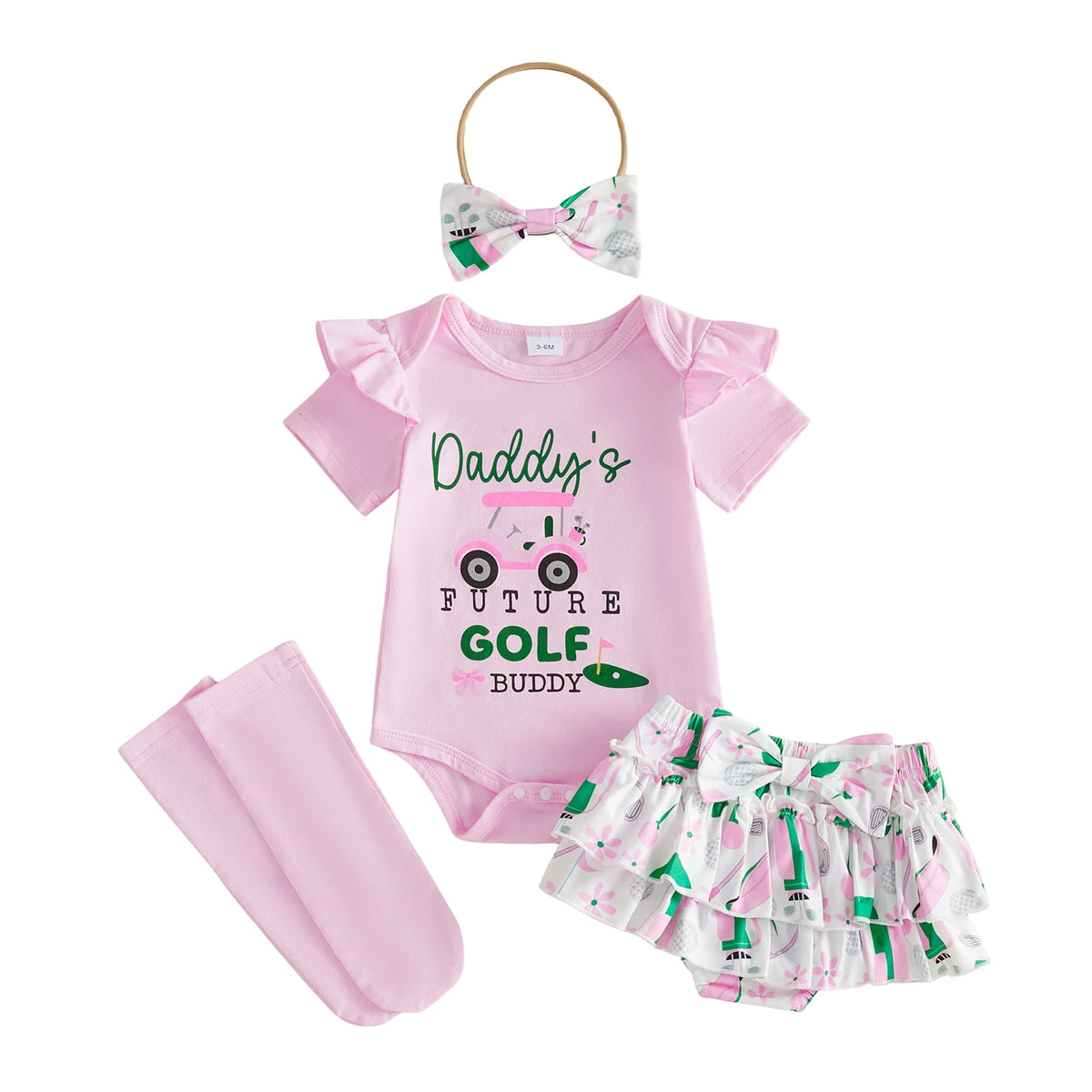 4-Piece Summer Golf Romper & Shorts Outfit