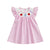 ABC Apple Embroidery Plaid Dress