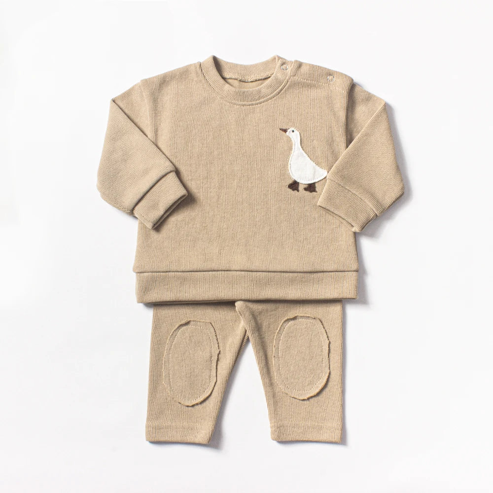 Long Sleeve Top and Pants with Animal Patch