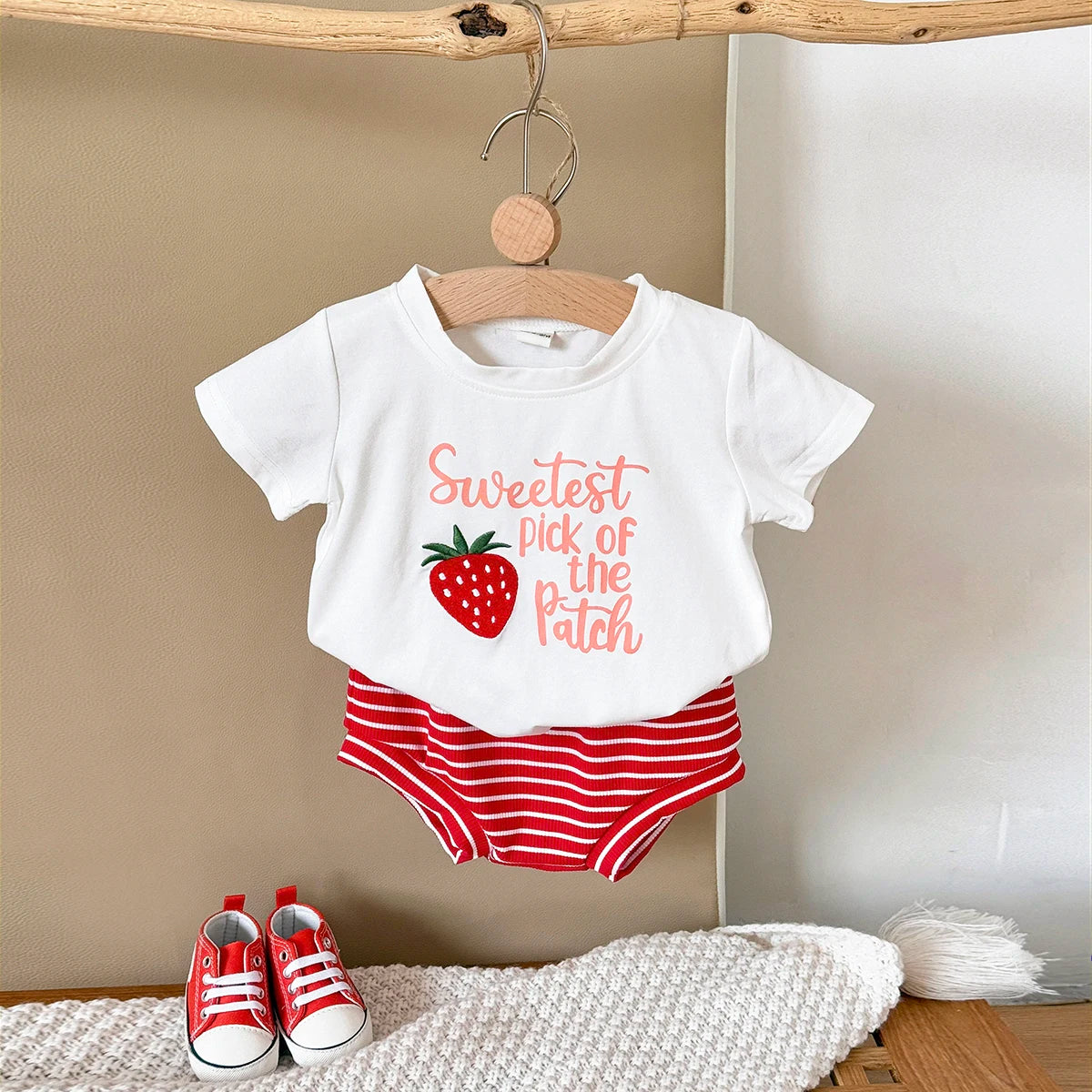 Sweetest Pick Strawberry T-Shirt & Shorts Set