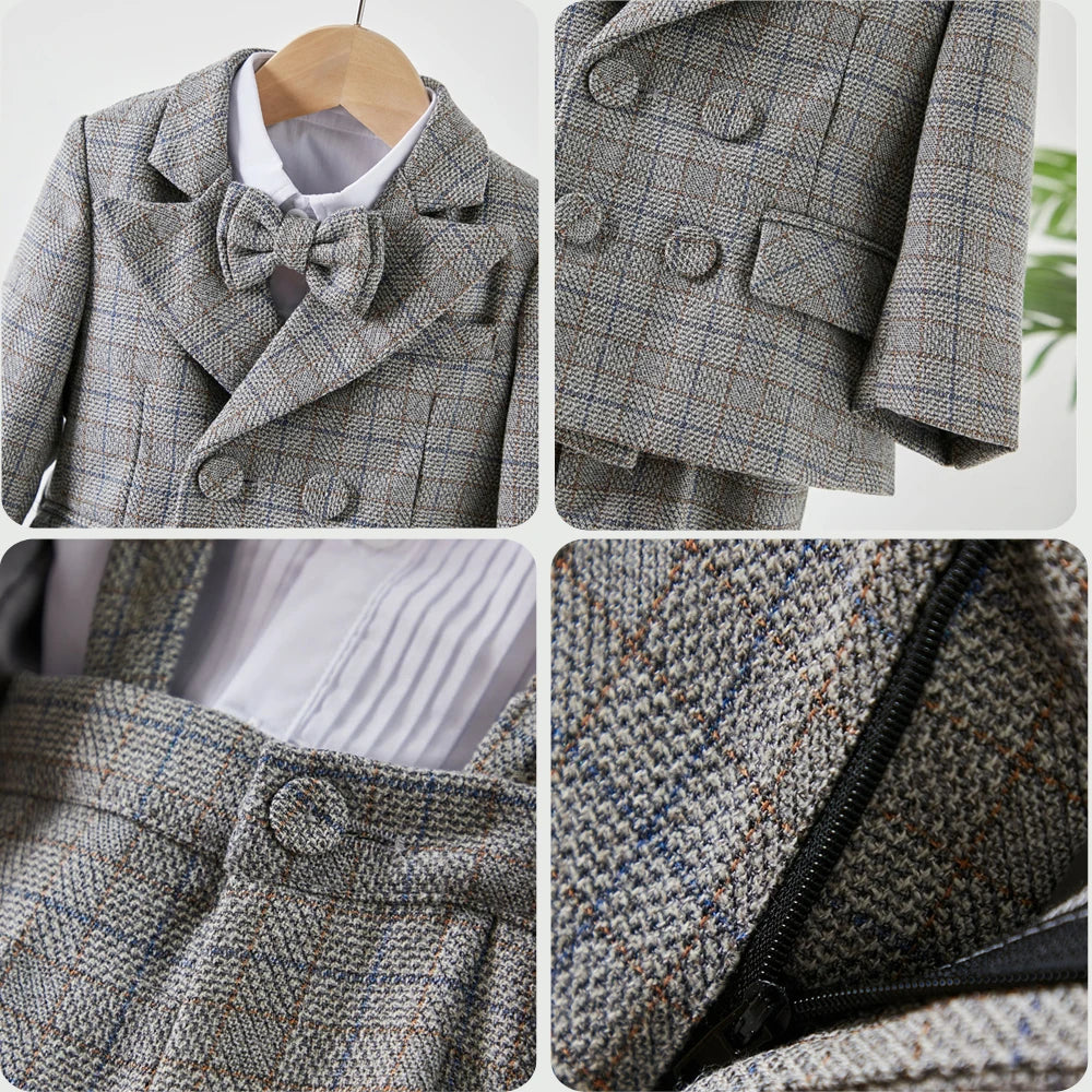 Toddler Boys’ Plaid Suit Set