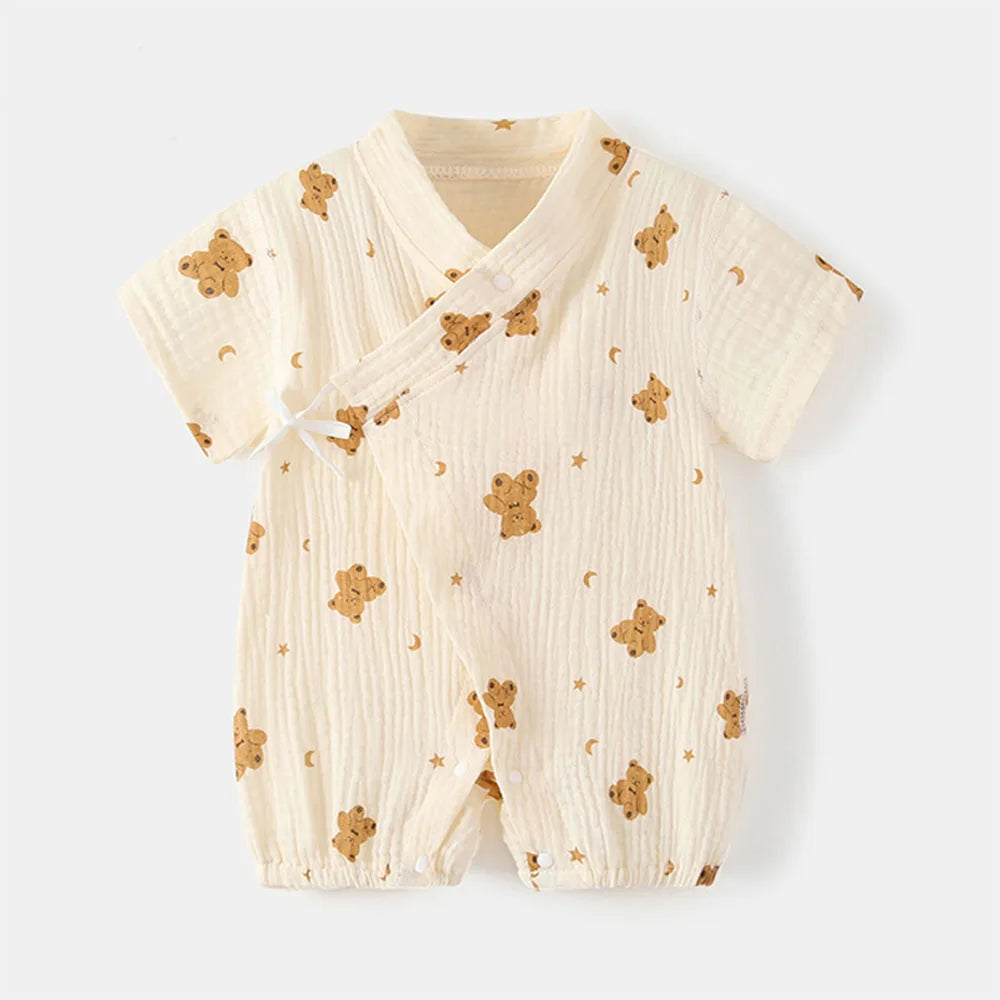 Unisex Baby Soft Cotton Printed Short Sleeve Bodysuit One-Piece