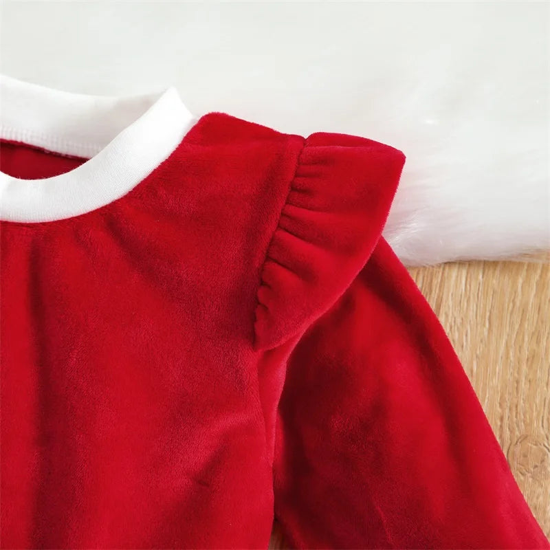 Baby Girls' Christmas Long Sleeve Romper Outfit