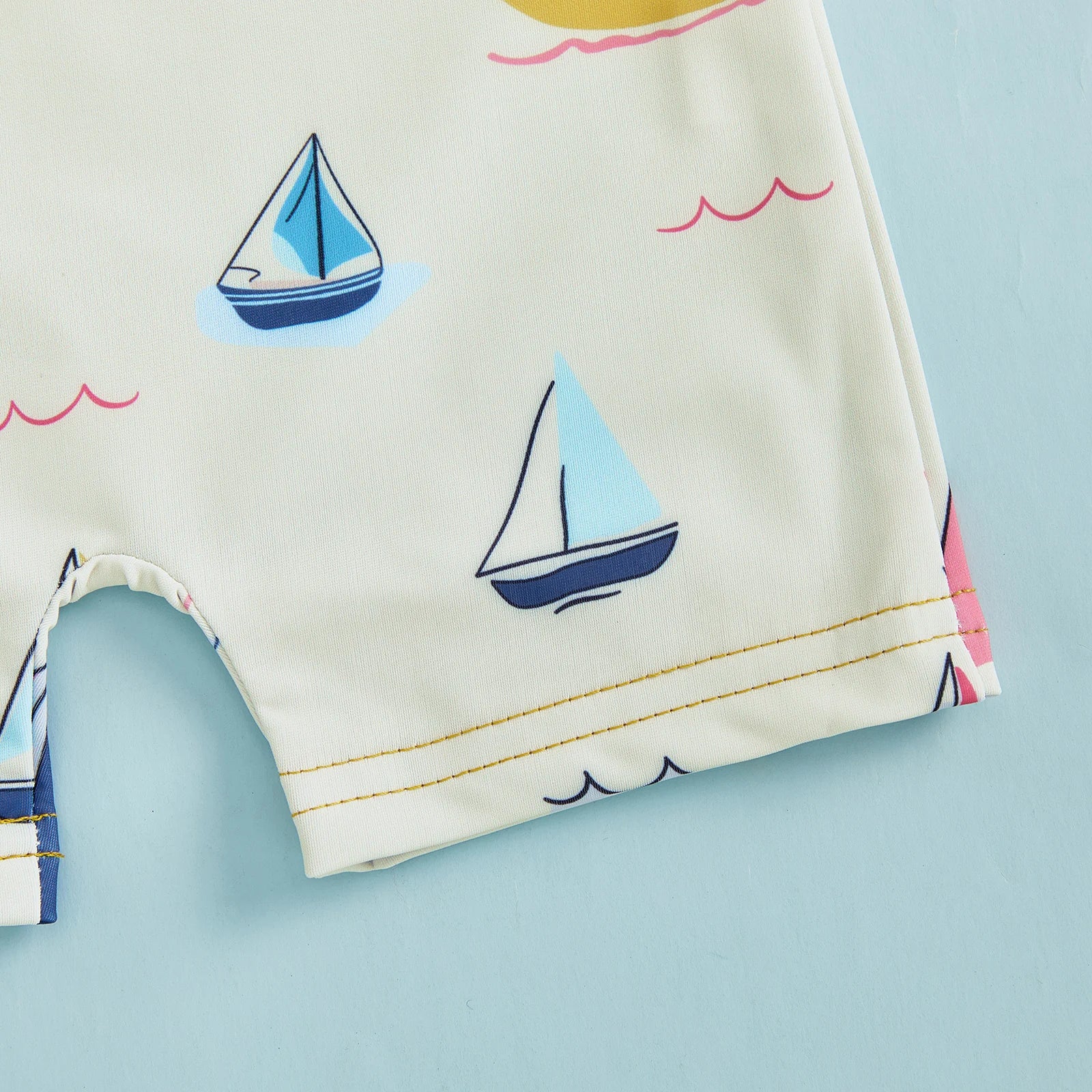 Toddler Sailboat Swimsuit with Sun Hat