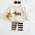 2Pcs Long Sleeve Puppy Top and Striped Pants