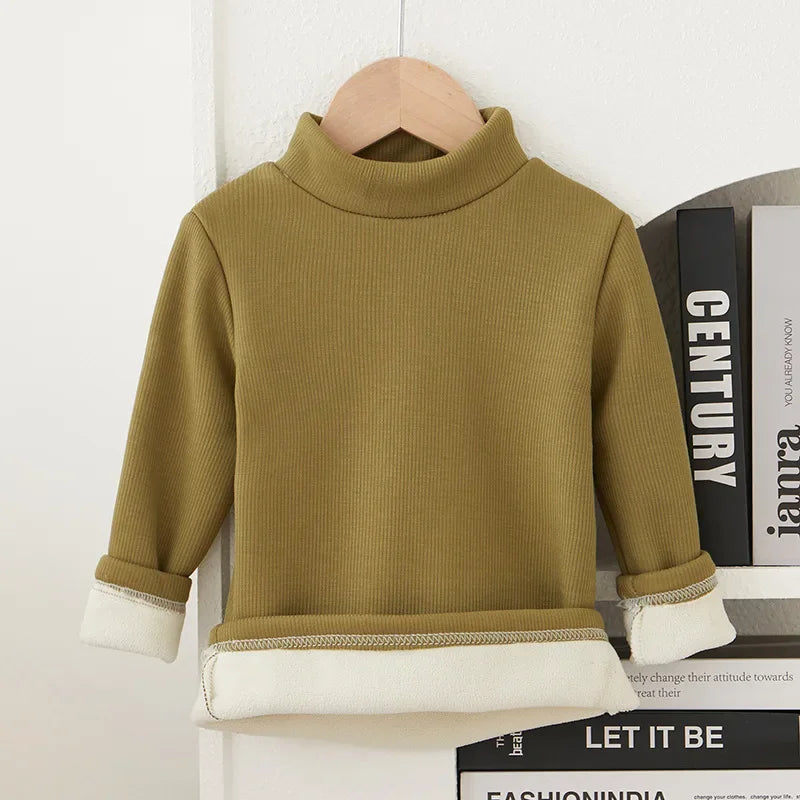 Kids' Cozy Turtleneck Long Sleeve Tee