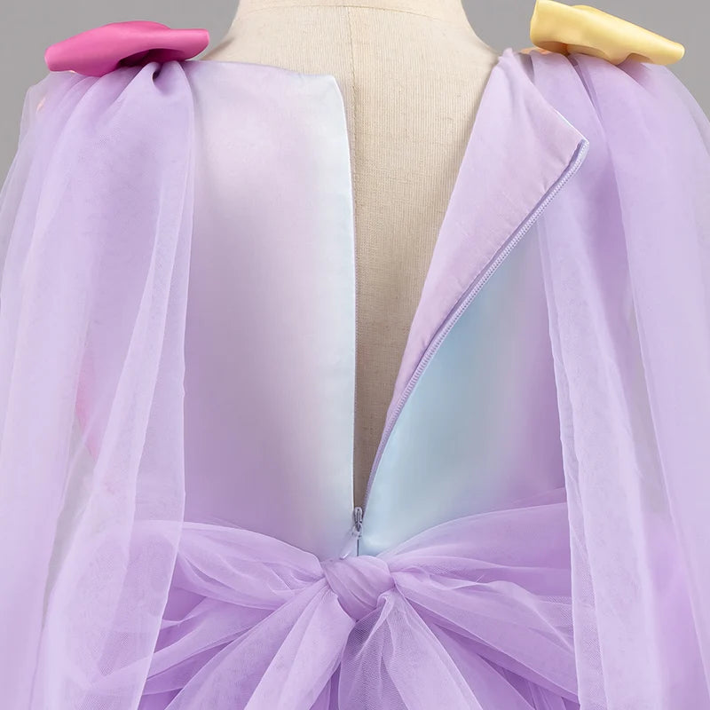 Girls Butterfly Princess Tulle Party Dress