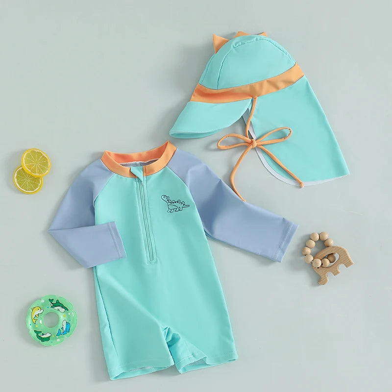 2-Piece Newborn & Toddler Boys' Rash Guard Swimsuit Set